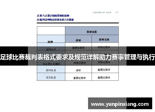 足球比赛裁判表格式要求及规范详解助力赛事管理与执行